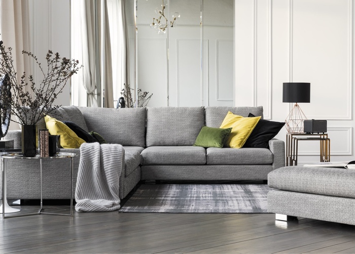 Модульный диван Arabica от Tanagra в интерьере. Цвет серый