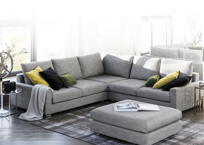 Модульный диван Arabica от Tanagra в интерьере. Цвет серый